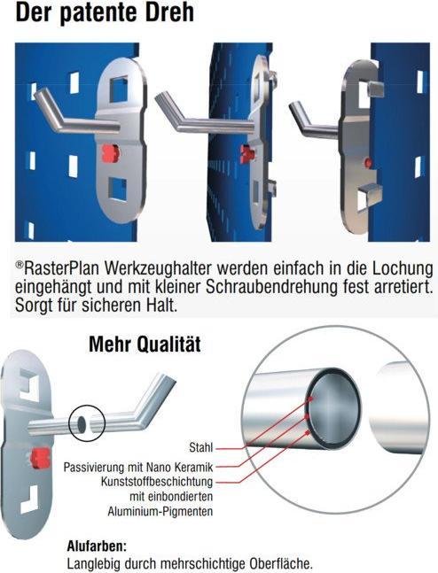 Produktbild Rasterplan Lochplatte B450xL1000mm anthrazitgrau, RAL 7016