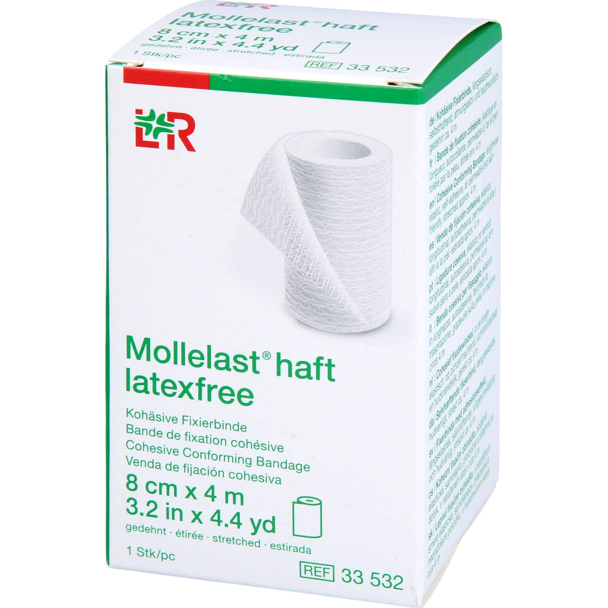 Thumbnail - Lohmann & Rauscher, Verbandsmaterial, Mollelast haft latexfrei weiss 8cm x 4m gedehnt, 1 St BIN