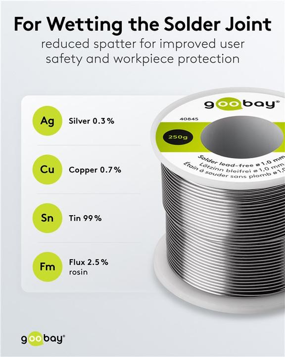 Produktbild Goobay Lötzinn bleifrei, ø 1,0 mm, 250 g (Lötzinn)