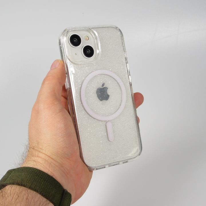 Image du produit PhoneLook Coque Silicone rigide avec dos paillettes et MagSafe (Apple iPhone 15)