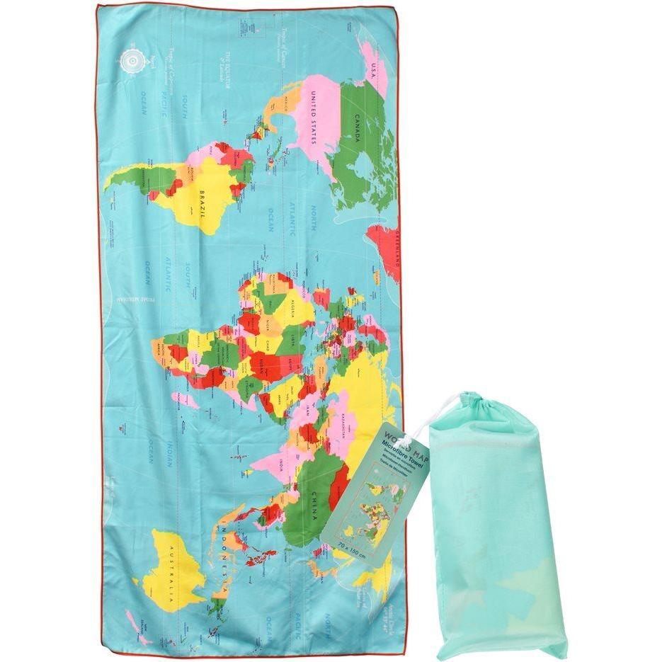 Thumbnail - Rex London, Reisehandtuch, World Map, Blau