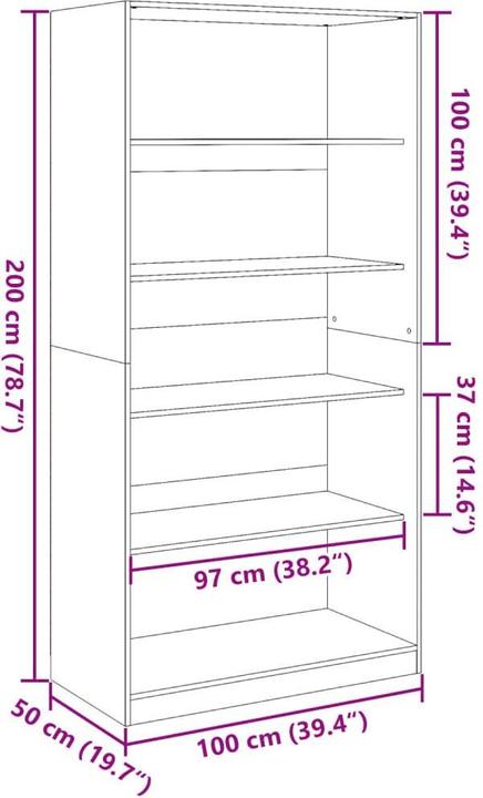 Produktbild vidaXL Kleiderschrank (100 x 50 x 200 cm)