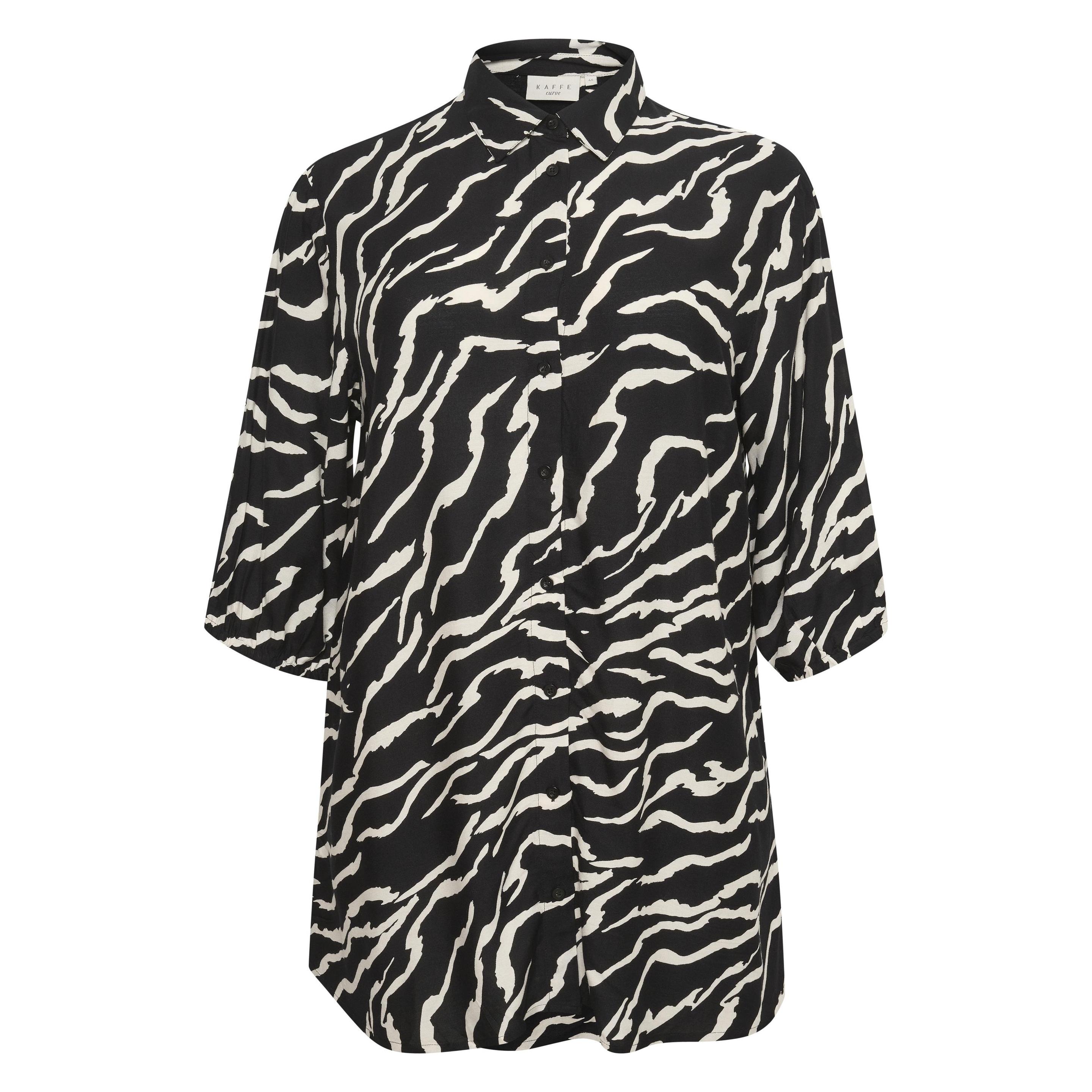 Kaffe, Damen, Blusen, Sonna, Mehrfarbig, Schwarz, (54)