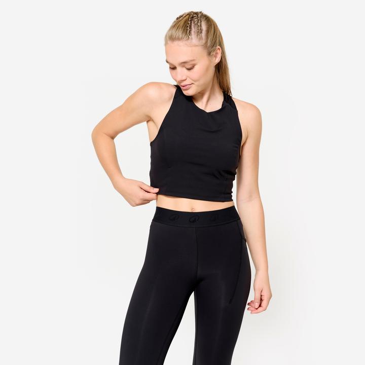 Produktbild Domyos Crop Top Damen enganliegend - schwarz (XS)