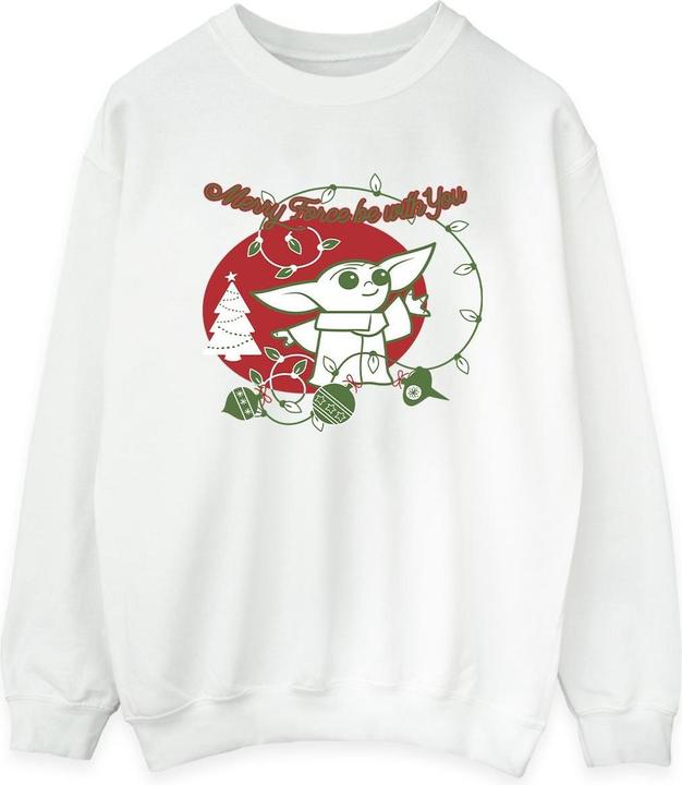 Actual product image Star Wars Womens/Ladies Baby Yoda Force Be With You Sweatshirt (M)