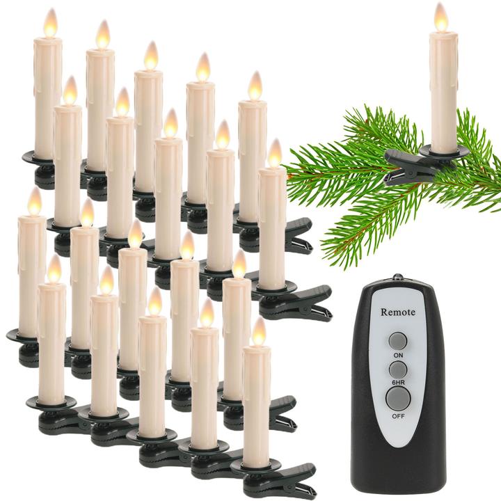 Immagine prodotto ProGarden Candele LED per albero di Natale con telecomando, funzione timer, set da 40 (40 x)