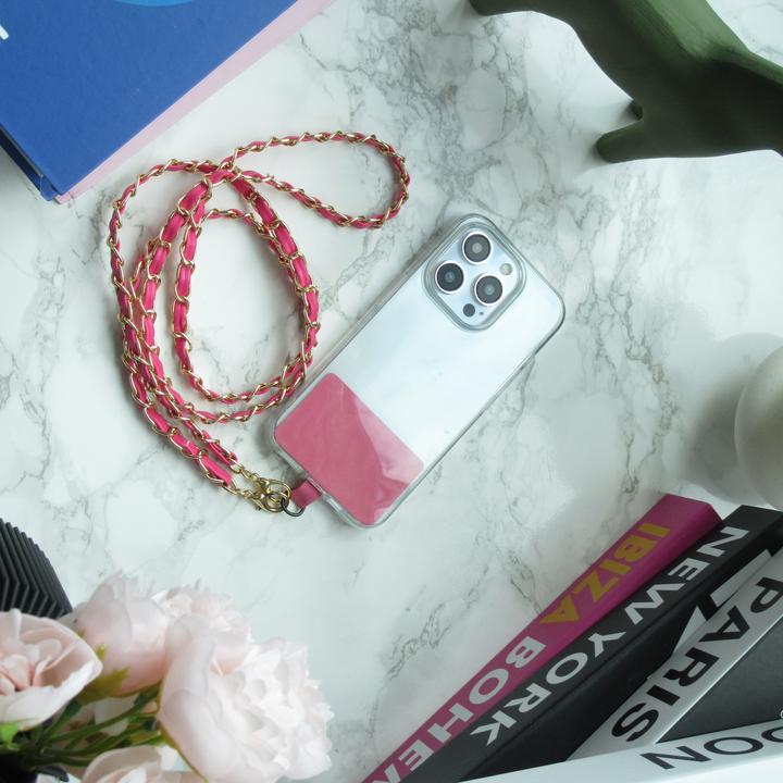 Actual product image PhoneLook Lanière/lacet élégante et sophistiquée universelle pour smartphone en similicuir et métal foncé