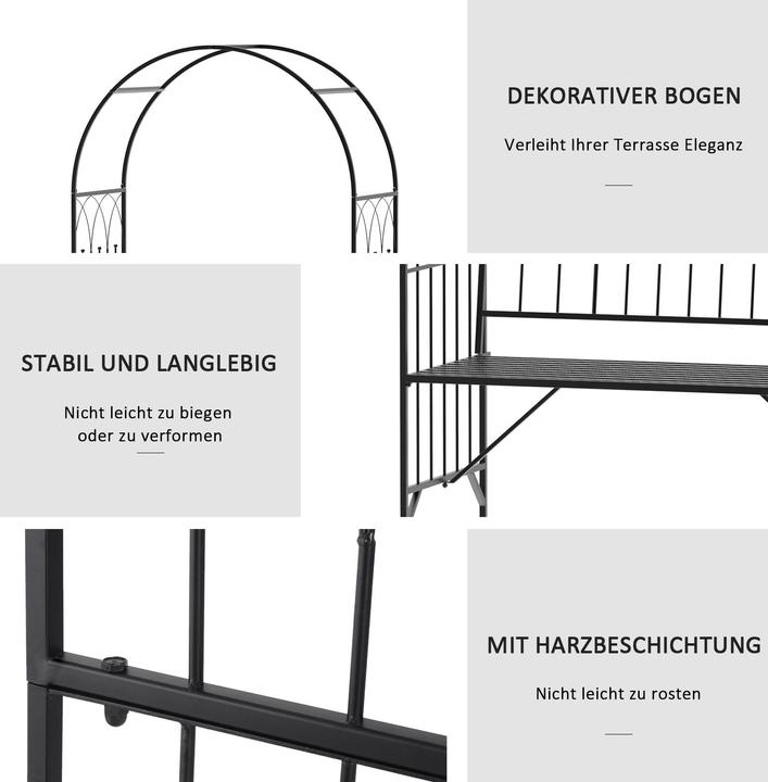 Image du produit Outsunny Bank mit Rosenbogen