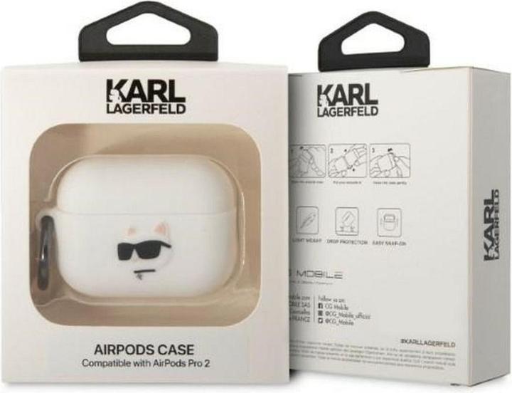 Actual product image Karl Lagerfeld Airpods Pro 2 Logo NFT Choupette Head Silicone Case (Headphone bag)