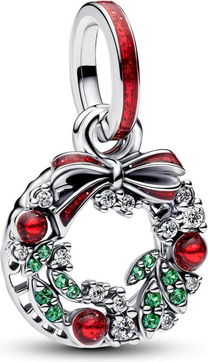 Image du produit Pandora Weihnachtskranz Doppelter Charm (Argent 925, Émail)
