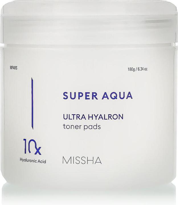 Image du produit Missha MISHA Super Aqua Ultra Hyalron Toner Pads (Lingettes nettoyantes pour le visage, 90 ml)