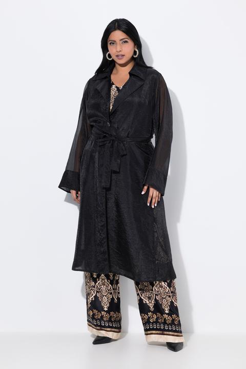 Immagine prodotto Ulla Popken Cappotto dal taglio svasato con revers e organza (58)