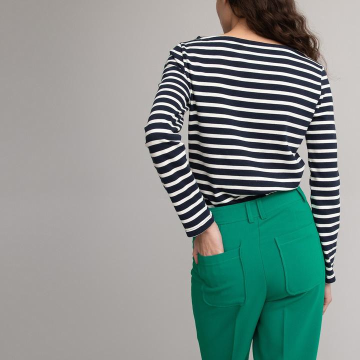 Produktbild La Redoute Collections Langarmshirt mit U-Boot-Ausschnitt und Streifenmuster (M)