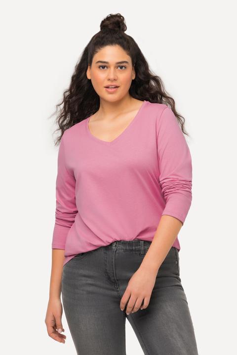 Produktbild Ulla Popken Shirt, Slim, V-Ausschnitt, Langarm (54)