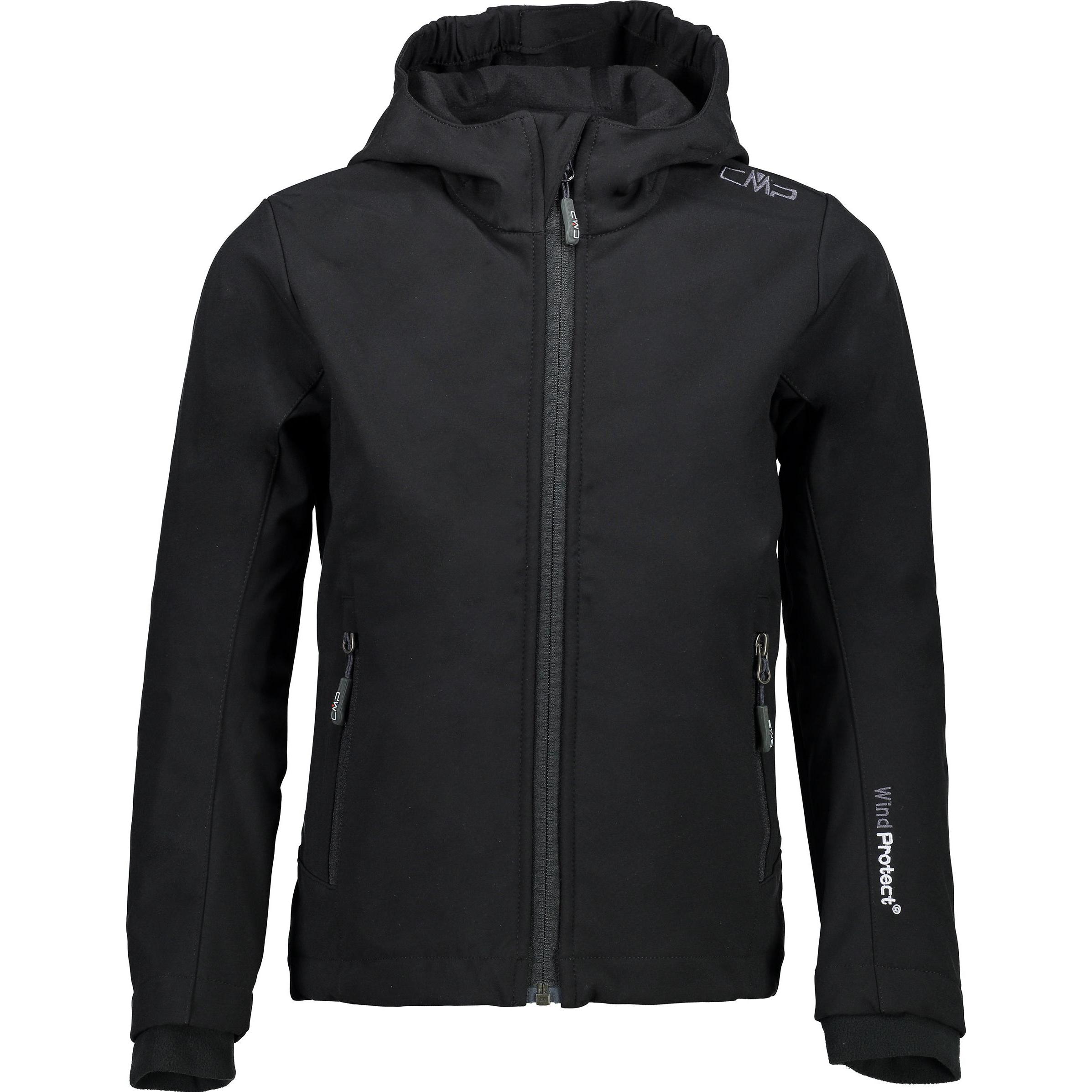 CMP Campagnolo, Unisex, Jacke, Girls Fix Hoodie Softshell Jacke (140), Schwarz, 140