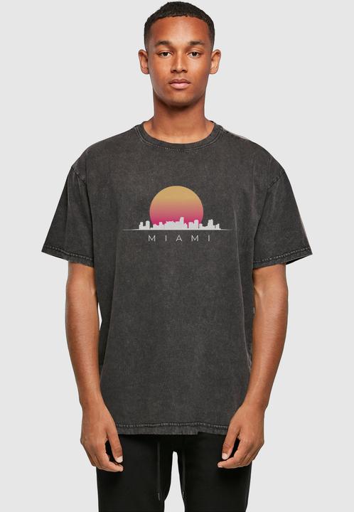 Produktbild Merchcode Miami X Acid Washed Heavy Oversize Tee - 113137 (S)