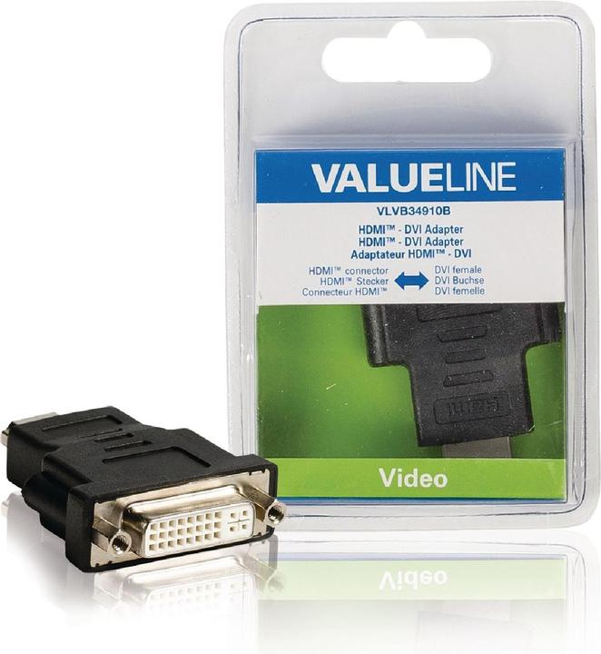 Produktbild Valueline vlvb34910b Netzteil Anschluss, DVI-HDMI, weiblich, Schwarz (HDMI)