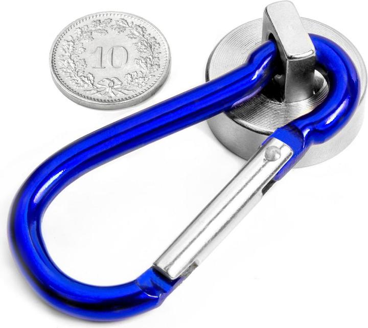Produktbild Supermagnete Topfmagnet mit Karabiner (2x)
