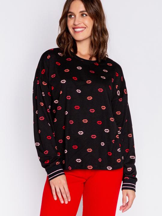 Produktbild Pj Salvage Pyjama Oberteil "Be mine" schwarz/klein gemustert (S)