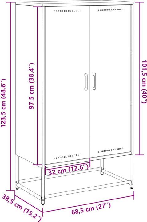 Actual product image vidaXL Highboard (68.50 x 38.50 x 123.50 cm)