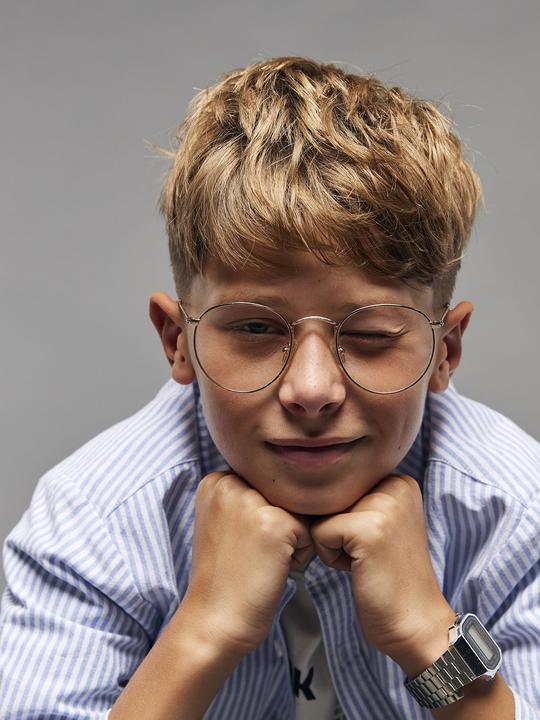 Immagine prodotto Jonen Gestreiftes Jungen Hemd mit langen Ärmeln (158, 164)