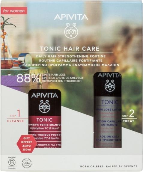 Produktbild Apivita Haarausfall Lotion für Frauen - 150 ml und Tonic Shampoo für Haarausfall - 250 ml (250 ml, Flüssiges Shampoo)