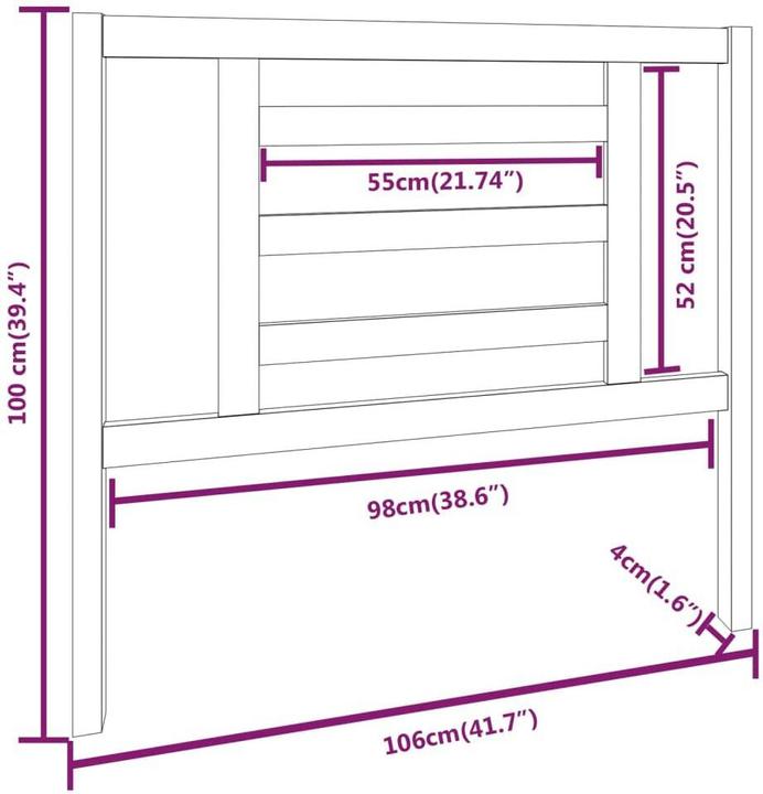 Image du produit vidaXL Kopfteil (106 x 4 x 100 cm)