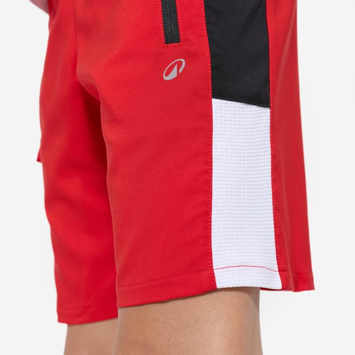 Actual product image Decathlon Shorts Sporthose Kinder atmungsaktiv - rot/weiss