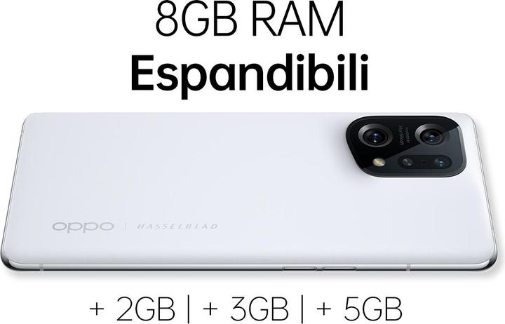 Image du produit OPPO Find X5 (256 Go, Blanc, 6.55", SIM + eSIM, 5G)