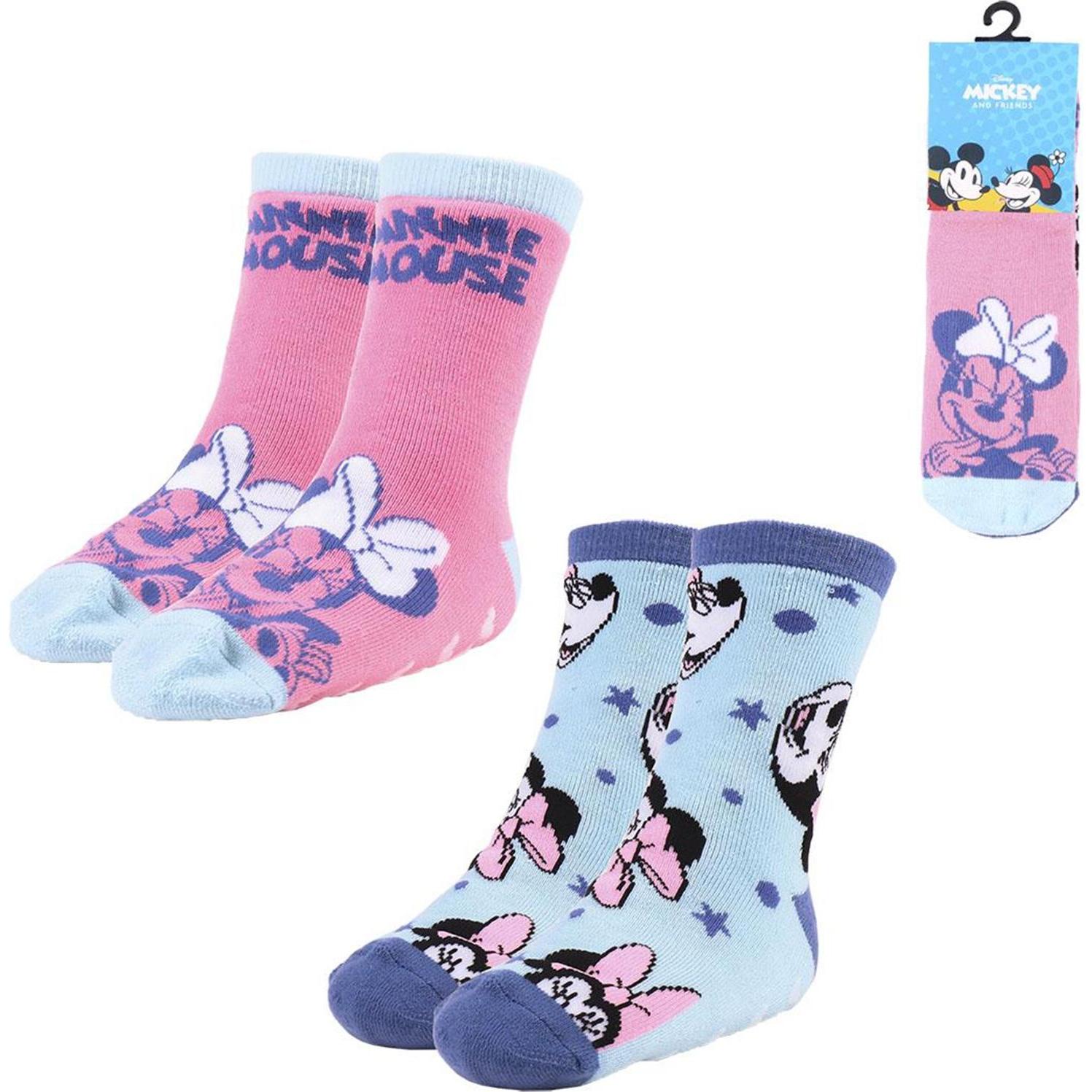 Disney, Socken, Anti-Rutsch-Socken 2 Stück Minnie, Mehrfarbig, (27, 30)