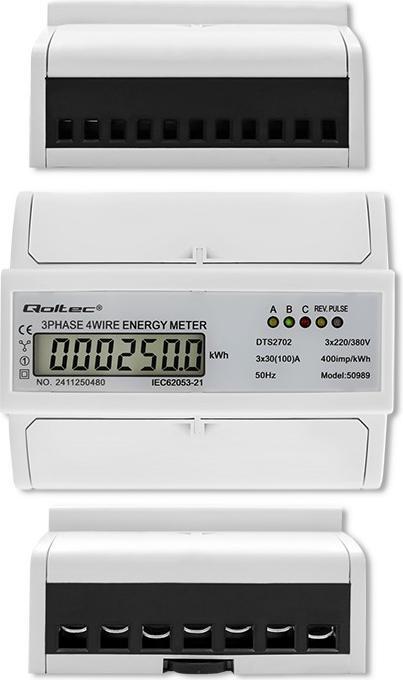 Actual product image Qoltec Dreiphasen-Elektronischer Zähler