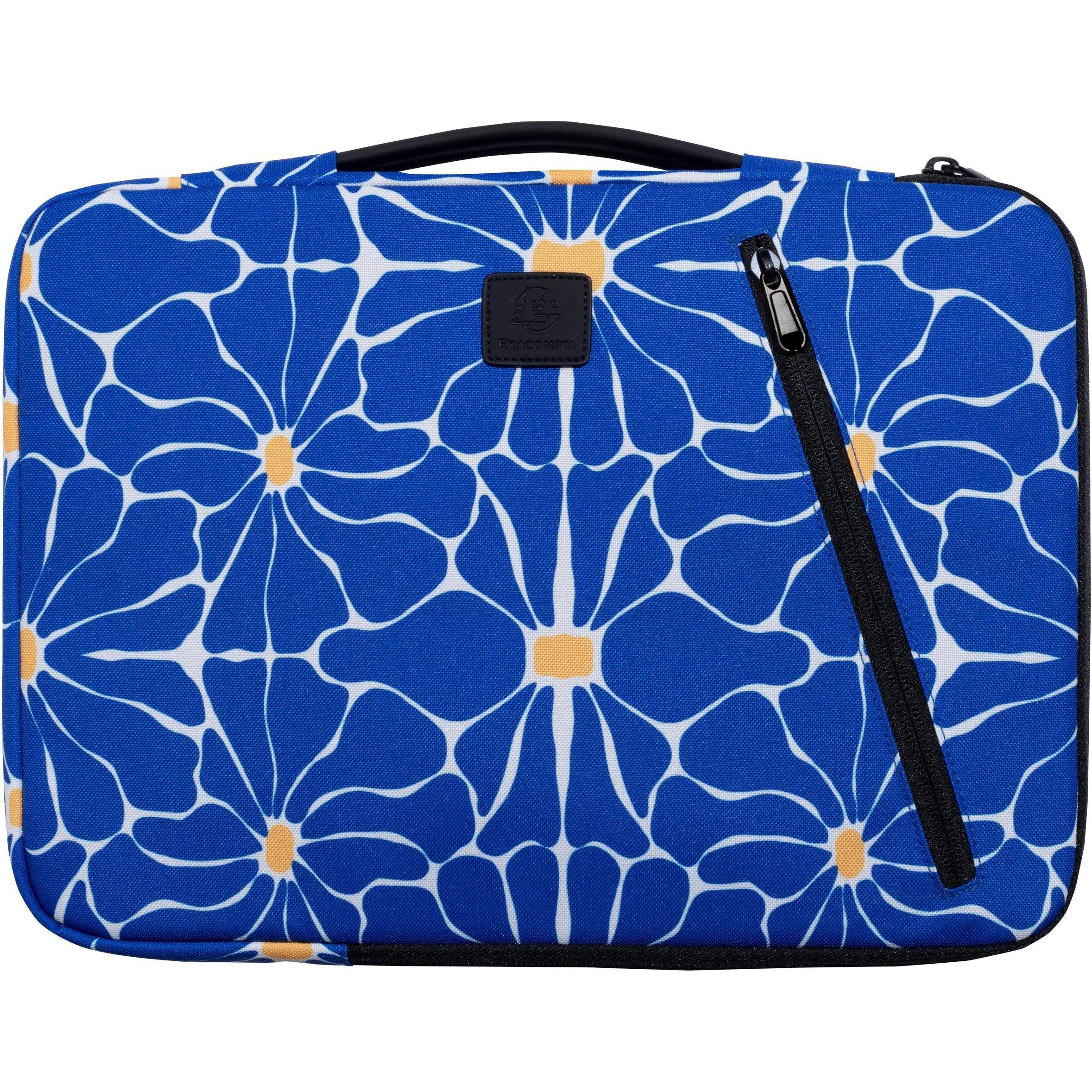 Exacompta Laptophülle Flower Kunstfaser blau bis 35,6 cm (14 Zoll) (14", Universal), Notebooktasche, Blau