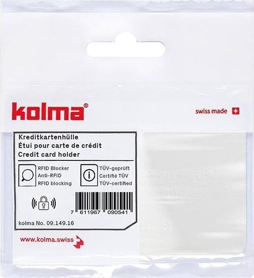 Actual product image Kolma Kreditkartenhülle mit RFID Blocker Weiss, Detailfarbe