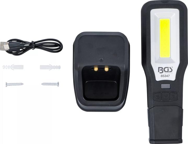 Actual product image BGS COB-LED Work Lamp foldable with charging station (550 lm)