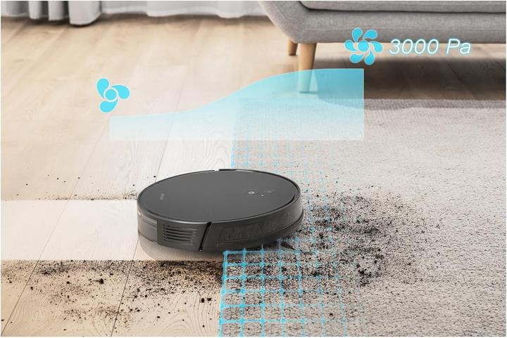 Productafbeelding Sencor SRV 6485BK â€“ Robotstofzuiger met dweilfunctie â€“ Met laadstation en leegstation (3000 Pa, Veeg)