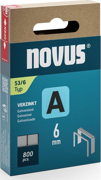 Produktbild Novus Feindrahtklammern A 53 6mm 800 Stk.