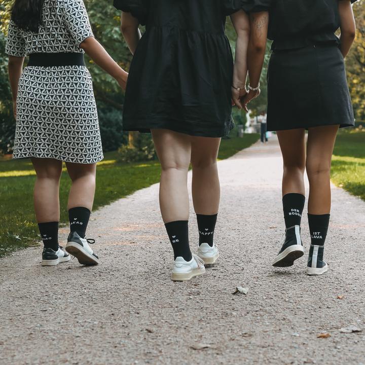 Produktbild Eulenschnitt Socken be happy 39-42 schwarz - von (Einzelpack, 39 - 42)