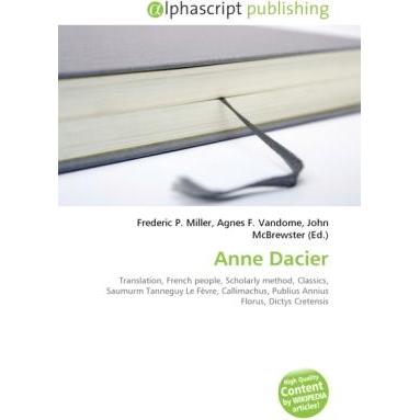 Anne Dacier, Fachbücher