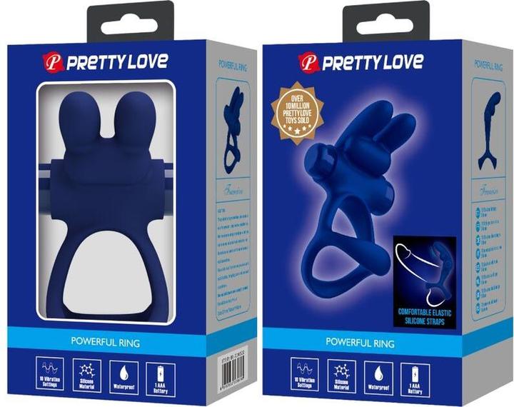 Image du produit Pretty Love Francisco Double Anneau Vibrant Lapin Bleu
