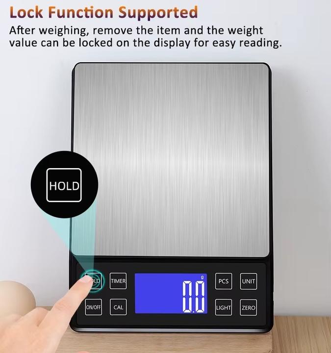 Image du produit Swissdetector Balance Multifonctions numérique rechargeable USB - Acier inoxydable - LCD - 1g/10g