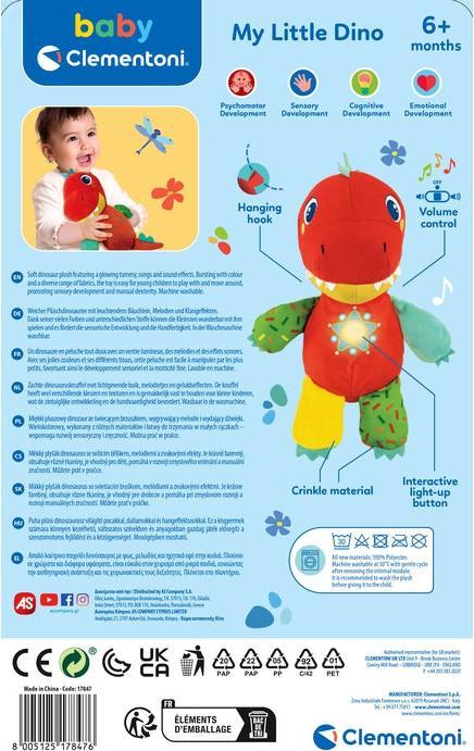 Actual product image Clementoni Baby - soft toy dinosaur (8 cm)