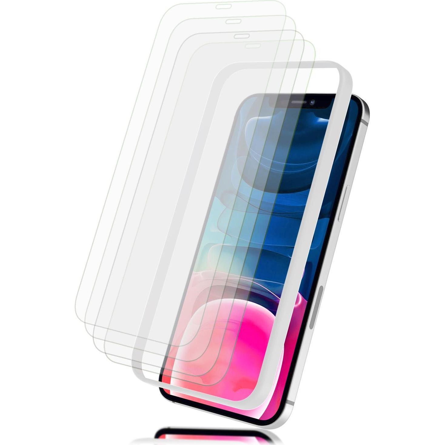 Nalia 4x Schutzglas & 1x Schablone (4 Stück, Apple iPhone 13 mini), Smartphone Schutzfolie, Transparent