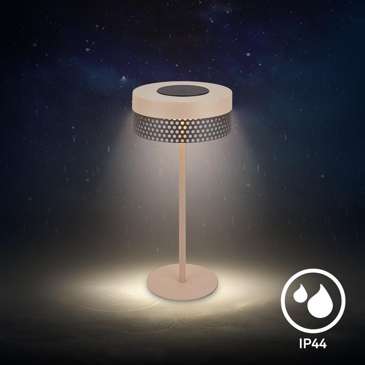 Image du produit Briloner Brilo unplugged BOOHA Akku Tischleuchte mit Lochblech - Beige, Anthrazit (300 lm)