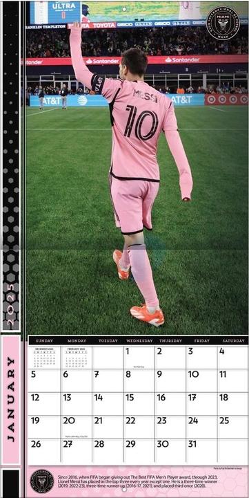 Actual product image MLS - Inter Miami FC - Lionel Messi - 30.5 x 30.5 cm player wall calendar 2025 (30.5 x 30.5 cm, French, Italian, Spanish, German, English)
