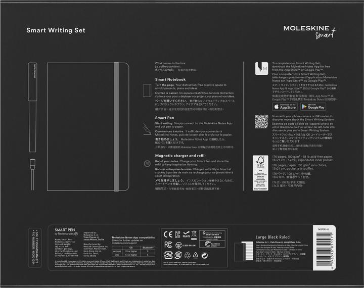 Image du produit Moleskine Écriture intelligente (135 x 210 mm, À rayures, Couverture rigide)