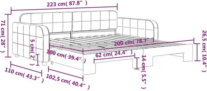 Produktbild vidaXL ausziehbares Tagesbett