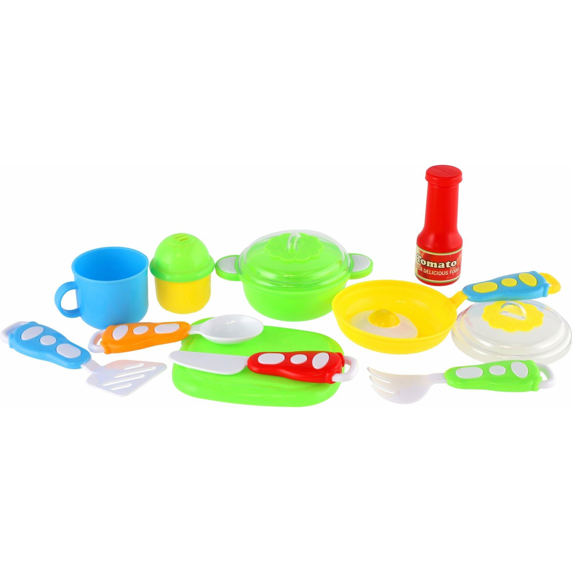 Teddies, Kindergeschirr + Kinderbesteck, Geschirr-Set 13tlg.