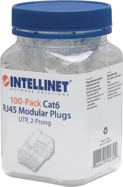 Actual product image Intellinet RJ45 plug 100 pack Cat.6 (Network cable plug)