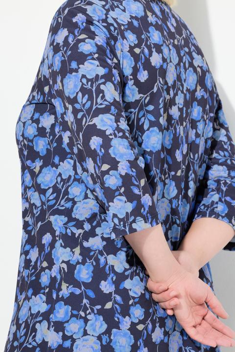 Produktbild Ulla Popken Longshirt, A-Linie, Blumenmuster, V-Ausschnitt (46, 48)