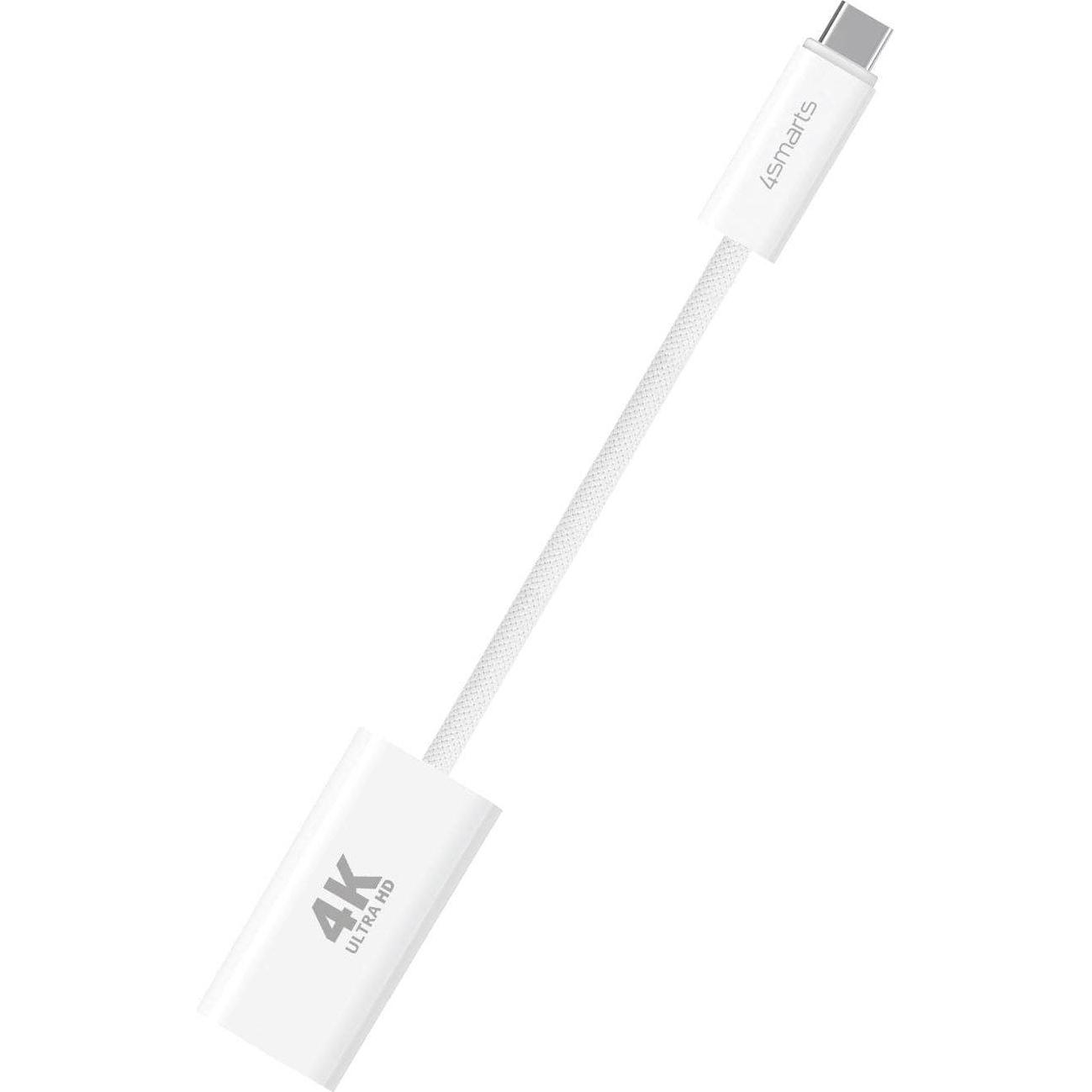 Thumbnail - 4smarts USB-C auf HDMI Kabel female 15cm weiss (USB Typ-C, 11 cm), Data + Video Adapter, Weiss